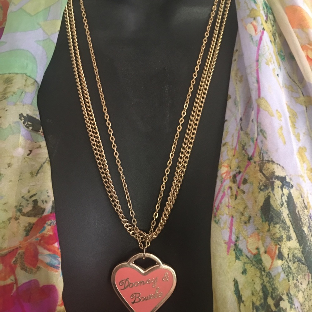 Dooney and Bourke heart 3 strand necklace